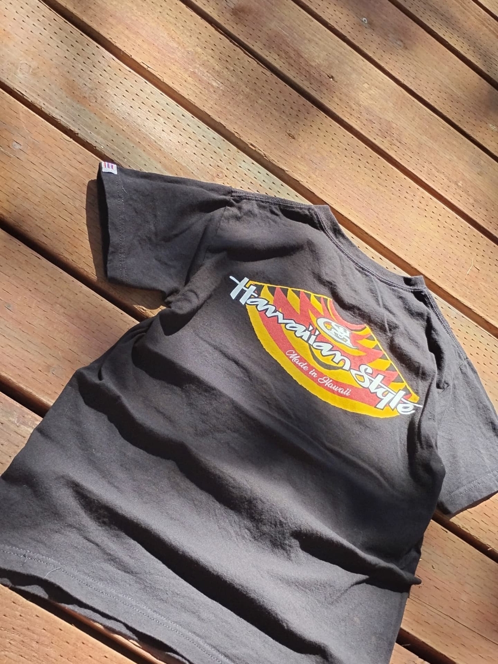 Hawaiian Style Black Men's T-Shirt - Small